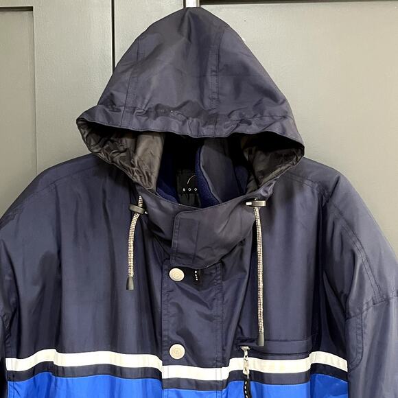 Bogner Active Hooded Ski Snowsuit Navy Wind Water Resistant Microfiber Mens 40 - Picture 3 of 16